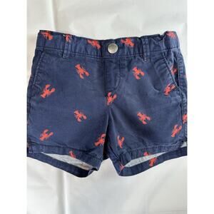 Old Navy Little Girl’s Shorts Size 5T Blue with Red Lobsters Adjustable Waist